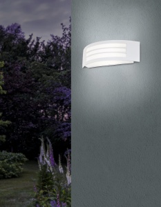 Aplica de perete exterior EGLO Leiros, metal alb, IP44, E27, 31 cm - Img 2