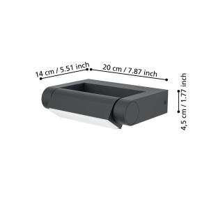 Aplica LED de exterior EGLO Brianza, aluminiu negru, IP44, lumina calda - Img 4