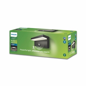 Aplica LED exterior Philips Bustan cu senzor de miscare lumina calda 2700K IP44 antracit