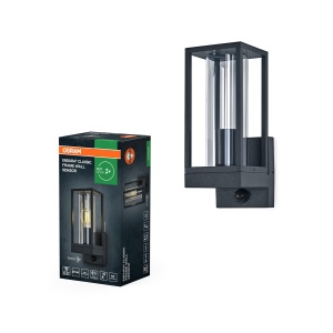 Aplica LED perete Osram Endura Classic Frame, senzor PIR, IP44, aluminiu gri inchis