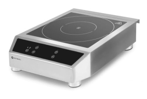 Aragaz cu inductie HENDI, model 3500 D, plita cu inductie, potrivita pentru tigai cu fund cu diametrul de o120, o280mm, picioare reglabile pe inaltime., 230V, 3500W, 340x440x(H)120mm, otel inoxidabil - Img 2