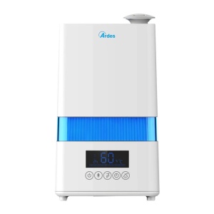 ARDES - AR8U20 Umidificator cu ultrasunete ionizant NEBULO DIGITAL 30W, prof., umidificator silentios cu higrometru, capacitate 4,5 litri, 4 niveluri de abur, afisaj LED, temporizator de 12 ore, alb - Img 1