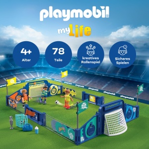 Arena de Fotbal PLAYMOBIL My Life cu 3 Figurine si Mecanism de Sut - Img 3