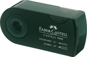Ascutitor Faber-Castell Doppelspitzer 9000, verde, pentru standard si jumbo