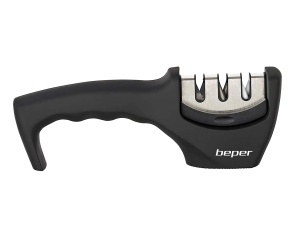 Ascutitor manual de cutite BEPER C107UTT001, ABS, Ascutitor 3 straturi, disc diamantat, tungsten, ceramica, maner ergonomic, baza antiderapanta, negru - Img 3