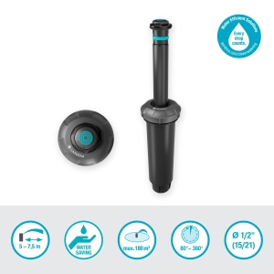 Aspersor pop-up Gardena MD180, pentru suprafete de pana la 180 m, cu duze rotative - Img 2