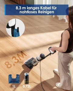 Aspirator cu aburi Tineco Floor ONE S6 Stretch, 160C, 8.3m cablu, design anti-vervichire - Img 8