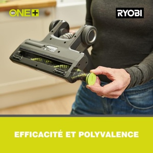 Aspirator de podea fara fir Ryobi 18 V ONE+ RSV18-0 (aspiratie de 30 AirWatt, debit de aer de 820 l/min, unealta de podea de 24 cm latime, fara baterie si incarcator), verde - Img 6