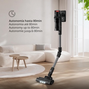 Aspirator digital fara fir Ufesa Z7, flexibil cu incarcare automata, 29.6V, ecran tactil LED, 26KPa, 500W, 80 min, perie multi-suprafata cu lumina, 4 moduri, accesorii pentru covoare/pardoseli dure/masina/par de animale de companie - Img 3