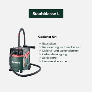 Aspirator Metabo ASA 30 L PC, puternic, cu filtru de curatare, pentru umed si uscat - Img 6