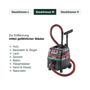 Aspirator Metabo ASR 25 M SC, 1400 W, 25L, Staubklasse M - Img 5
