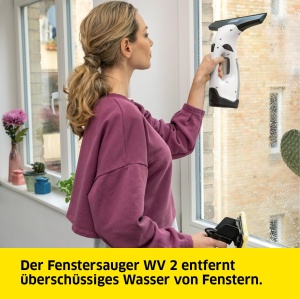 Aspirator pentru ferestre fara fir Karcher WV 2 Plus N durata de viata a bateriei 35 min indicator LED al nivelului de incarcare 2 duze de aspiratie s - Img 2