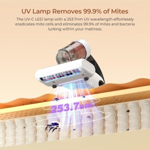 Aspirator pentru saltele JIGOO J200 500W UV LED eliminare alergeni 999 - Img 5