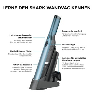 Aspirator portabil Shark WV201EUBL, putere mare, 0.7 kg, albastru - Img 12