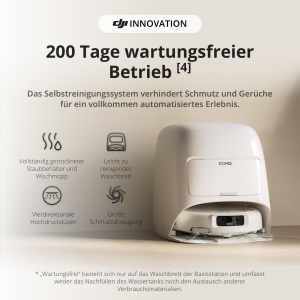 Aspirator robot DJI ROMO S, 25000 Pa putere, auto-curatare, alb - Img 6