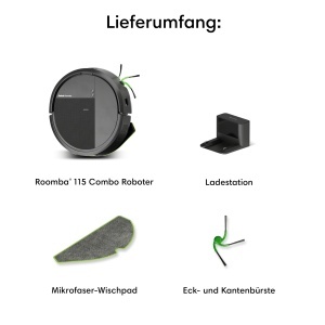 Aspirator si mop robot iRobot Roomba 115 Combo, 15000 Pa, negru - Img 8