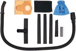 Aspirator umed/uscat Einhell TC-VC 1812 S (putere de 1.250 W, sistem de furtun de 36 mm, recipient din otel inoxidabil de 12 l, filtru de spuma, extins. accesorii duze), rosu, negru, alb - Img 2
