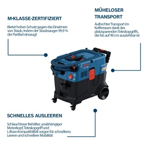 Aspirator universal profesional Bosch Gaz 12-40 mA (1200 W, curatare automata a filtrului (AFC), incl. filtru principal, furtun, adaptor pentru unelte combinate, duza de perie combinata) - Img 3
