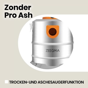 Aspirator uscat Zeegma ZONDER PRO ASH pentru cenusa si moloz, aspirator industrial 1600W, rezervor din otel inoxidabil 20 L, filtru HEPA, cablu functie de suflare 5 m - Img 3