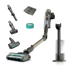 Aspirator vertical Shark PowerDetect IP3253EUT 70 min autonomie auto-curatare ideal pentru par de animale si alergeni auriu