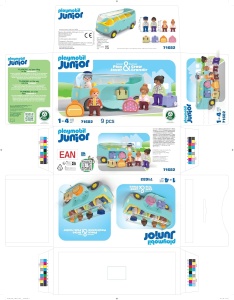 Autobuz de calatorie PLAYMOBIL JUNIOR, 9 piese, din plastic biobazat - Img 9