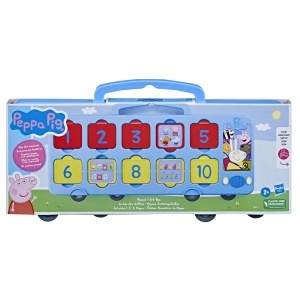 Autobuz de numarare Peppa Pig, joc educativ pentru copii, cu maner, 1-10