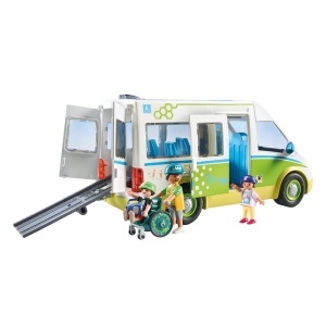 Autobuz scolar PLAYMOBIL 71329, 5 locuri, rampa pliabila pentru accesibilitate - Img 2