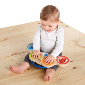 Baby Einstein Hape Magic Touch Drum, jucarie muzicala din lemn de inalta calitate, de la 6 luni - Img 3