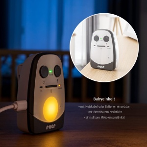 Babyfon reer Cosmo, 600 m, cu functie de comunicare, lumina de noapte, alb - Img 3