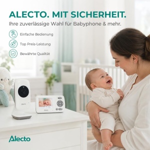 Babyphone Alecto DVM71 cu Camera, 2,4 Display, 50 m Reichweite, AlbTaupe - Img 7