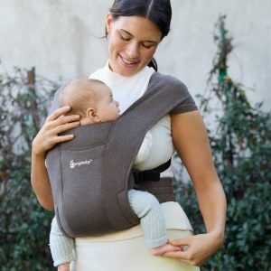 Babytrage Ergobaby Embrace pentru Neugeborene, 0-12 luni, Culoare Heather Grey - Img 8