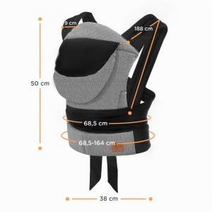 Babytrage Ergonomica Kindekraft ADOREE, 3-20 kg, 2 Tragemodi, Gri - Img 8