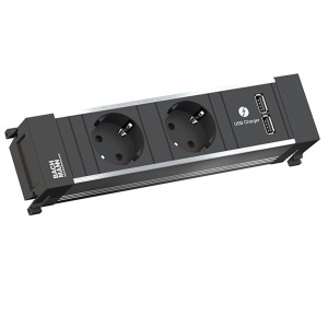 Bachmann Power Frame Alu 2x Priza Schuko 2x USB Charger Cablu 2m
