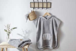 Badeponcho pentru bebelusi Rotho Babydesign, gri, material bambus si bumbac - Img 3