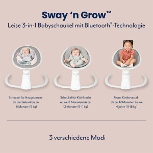 Balansoar electric Graco Sway n Grow 3-in-1, cu Bluetooth, 6 viteze, Heather - Img 4