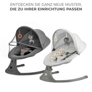 Balansoar electric Kinderkraft LUMI 2, 5 moduri de balansare, 12 melodii, gri - Img 10