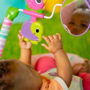 Balansoar pentru bebelusi Bright Starts Pink Paradise, 0-6 luni, vibrare, roz - Img 5