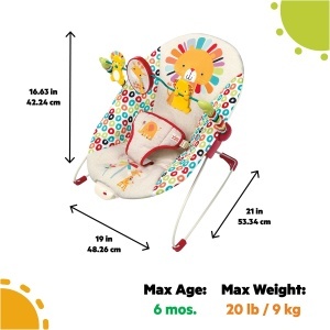 Balansoar pentru bebelusi Bright Starts Playful Pinwheels, cu vibratii si arcada de joc - Img 6