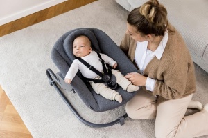 Balansoar pentru bebelusi hauck Alpha Bouncer Premium, gri inchis, 2in1 - Img 2
