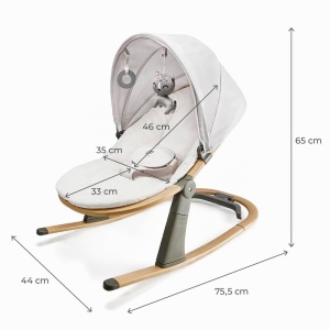 Balansoar pentru bebelusi Kinderkraft ELSU 2in1, 0-9 kg, gri, cu jucarii - Img 6