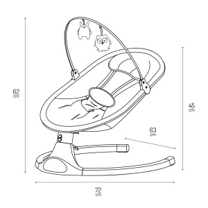 Balansoar pentru bebelusi MoMi KENANI ONYX, 9 kg, cu Bluetooth si telecomanda - Img 9