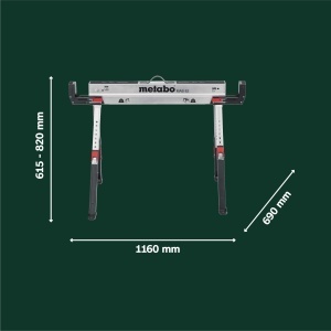 Banc de lucru Metabo MAB 82-2, 2 bucati, inaltime ajustabila, otel - Img 4