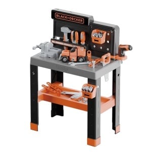 Banc de lucru pentru copii Smoby BlackDecker cu 79 accesorii, din plastic reciclat