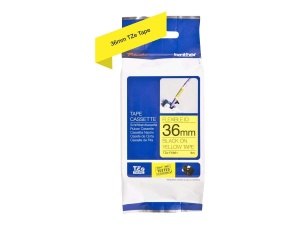 Banda de etichetare Brother P-touch TZE-FX661, 36 mm, negru pe galben, 8 m