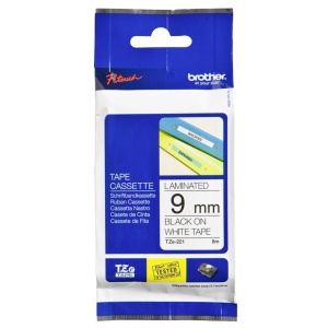 Banda de etichetare Brother TZE221, 9mm, alb cu negru, 8m