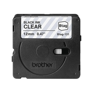 Banda de Etichete Brother Btag-131, 12 mm, 4 m, NegruTransparent - Img 4