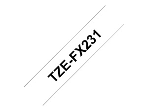 Banda de etichete Brother TZe-FX231, 12mm, alb-negru, laminata, 8m - Img 3