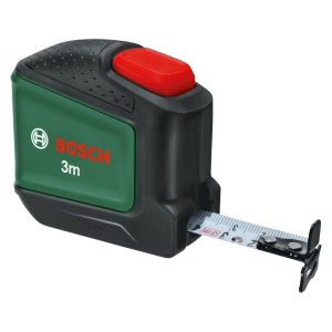 Banda de masurare Bosch 3m (Autolock; banda de 19 mm latime, acoperita cu nailon, banda de masurare precisa de 3 metri cu carlig bidirectional si clema metalica pentru curea)