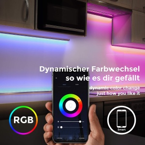 Banda LED B.K.Licht 5m RGB, controlata prin aplicatie si voce, iluminare flexibila - Img 2