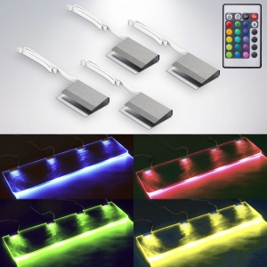 Banda LED B.K.Licht cu telecomanda, RGB, dimabila, 4x2,5x10 cm, crom - Img 2